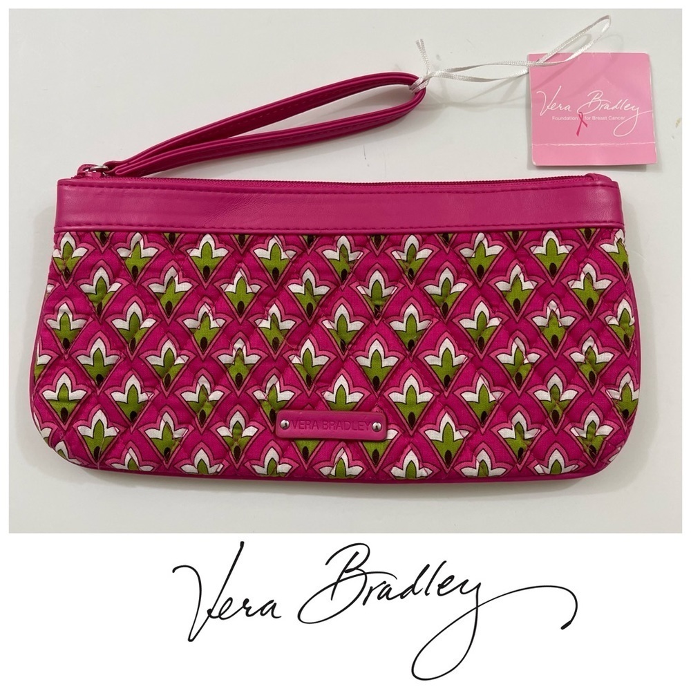Vera Bradley Trimmed Wristlet in Petit Pink